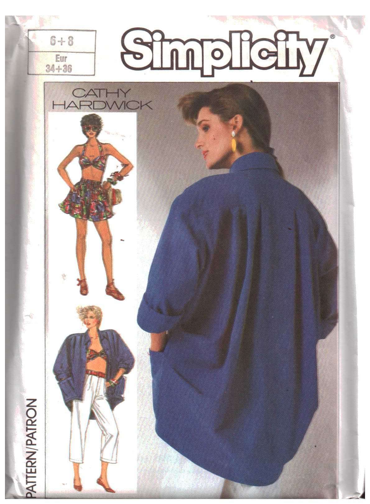 Simplicity 7488 Pants, Bra Top, Shorts, Jacket Size: 6-8 or 14 Uncut Sewing Pattern
