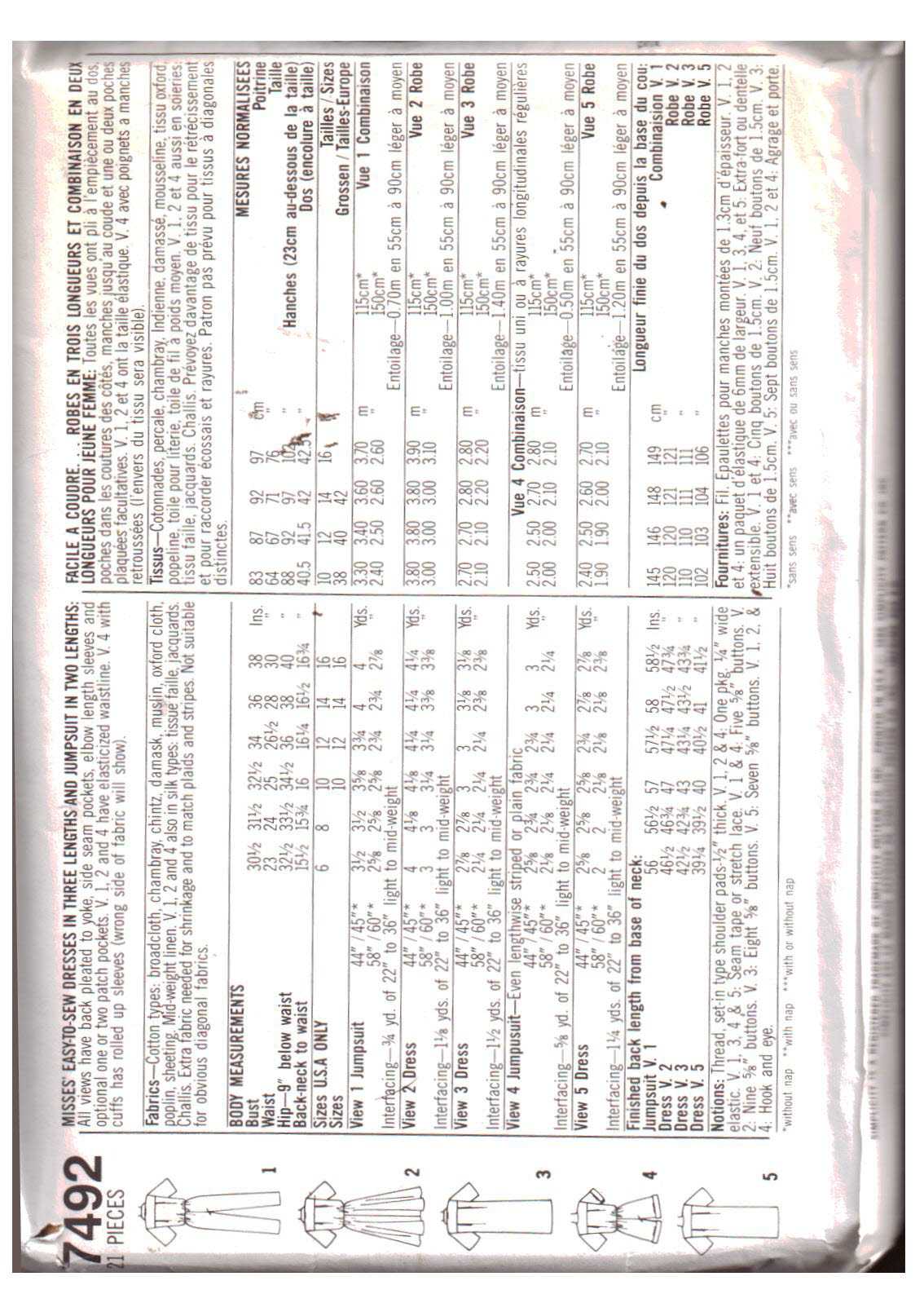 Simplicity 7492 Dress, Jumpsuit Size: 10 Uncut Sewing Pattern - Image 2