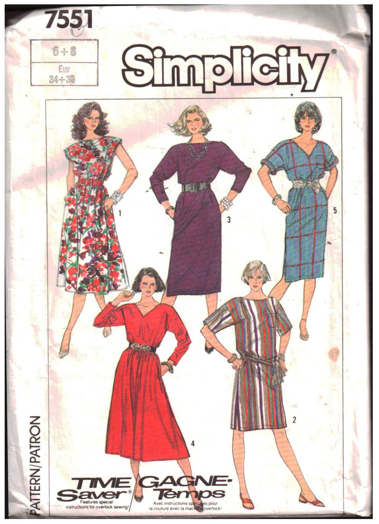 Simplicity 7551 Dress Size: 6-8 Used Sewing Pattern