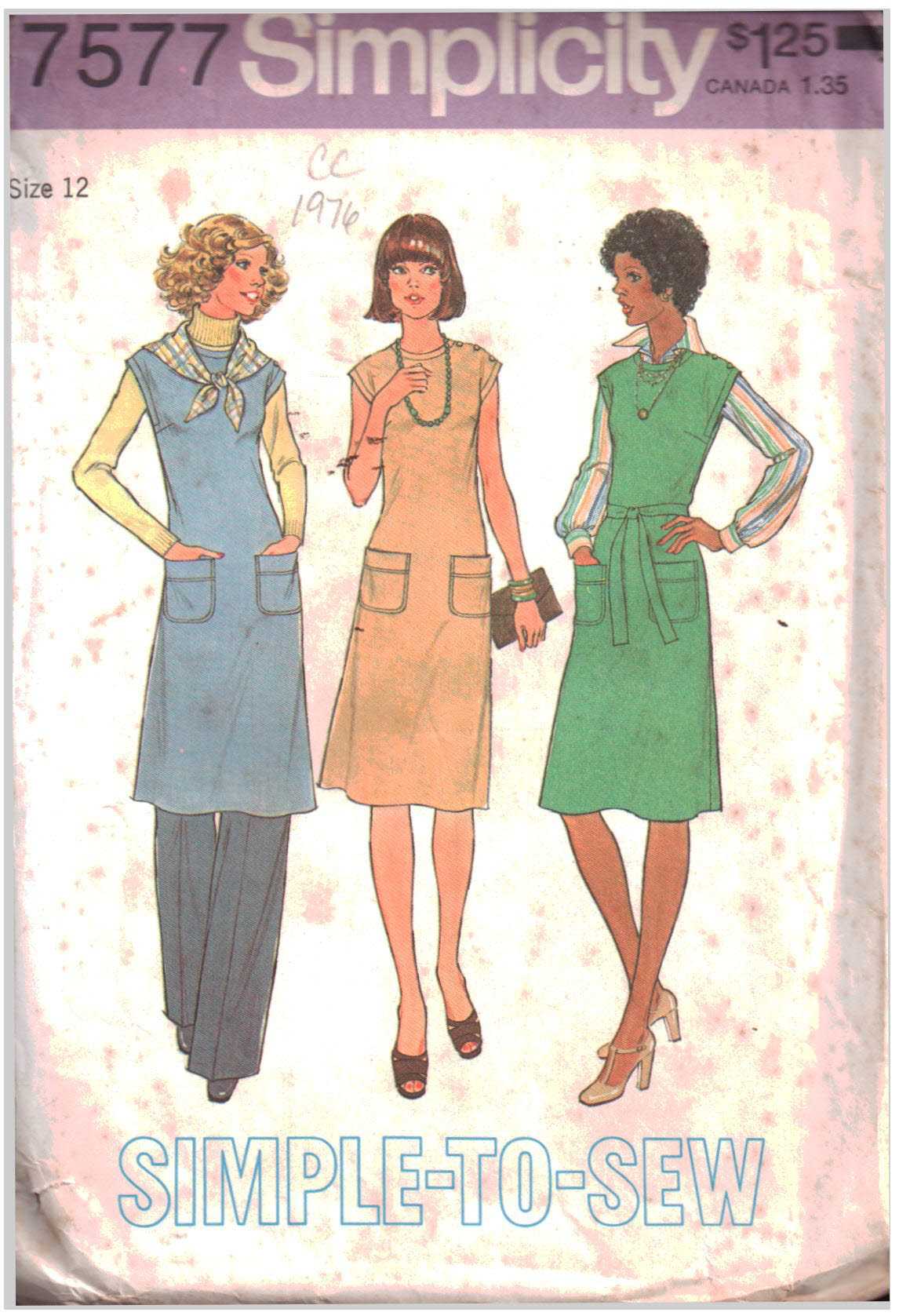 Simplicity 7577 Dress, Jumper, Pants Size: 12 Used Sewing Pattern