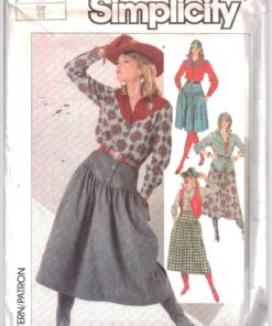 Simplicity 7601 Skirt, Shirt, Vest Size: 10 or 16 Uncut Sewing Pattern
