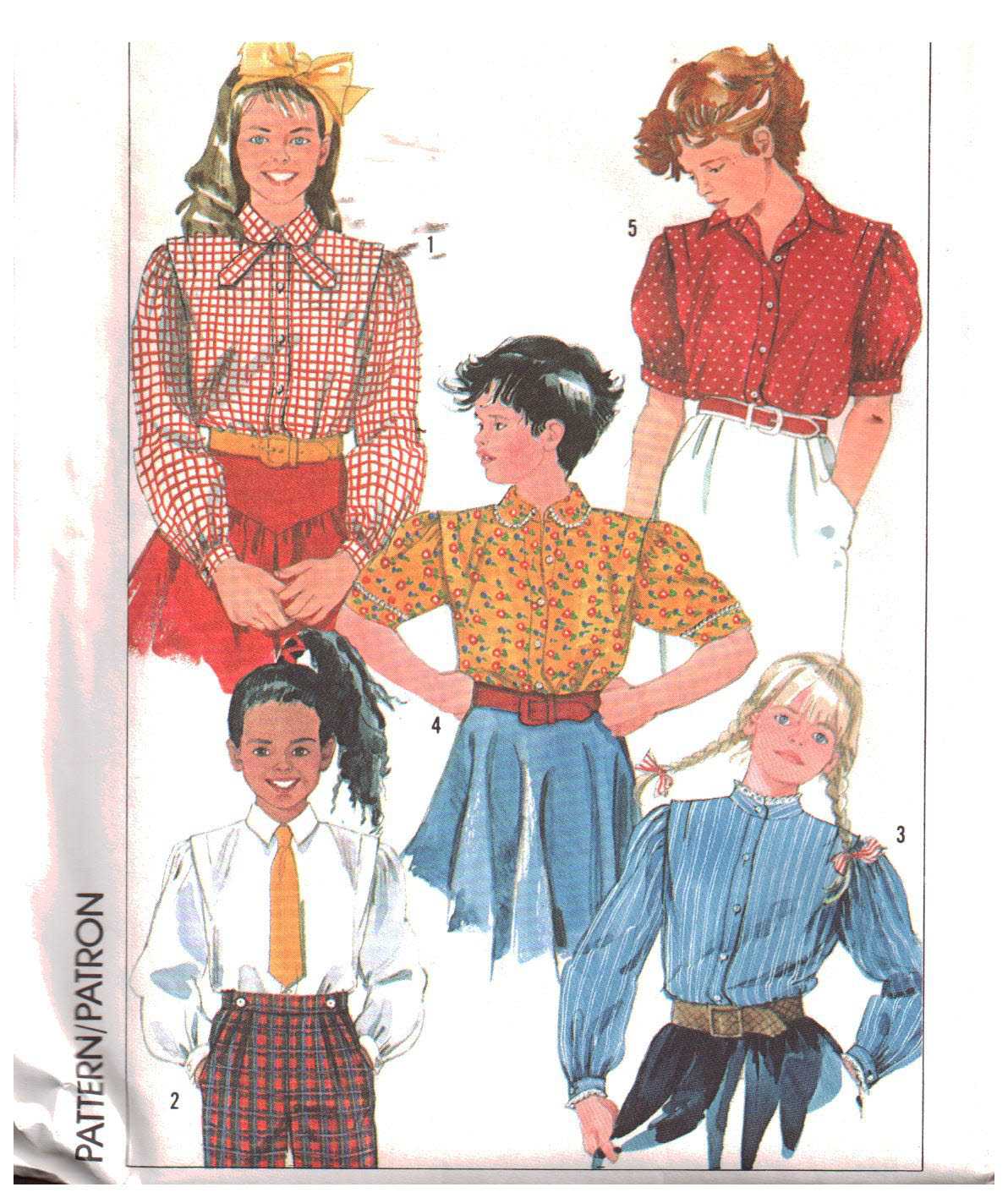 Simplicity 7621 Girl's Blouse Size: 7 or 8 or 12 or 14 Uncut Sewing Pattern