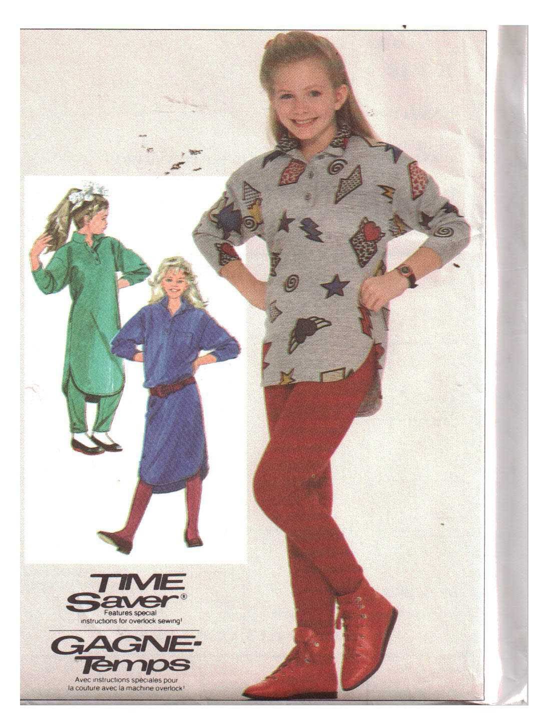 Simplicity 7628 Girl's Pants, Dress, Shirt Size: H 7-8-10 or N 10-12-14 Uncut Sewing Pattern