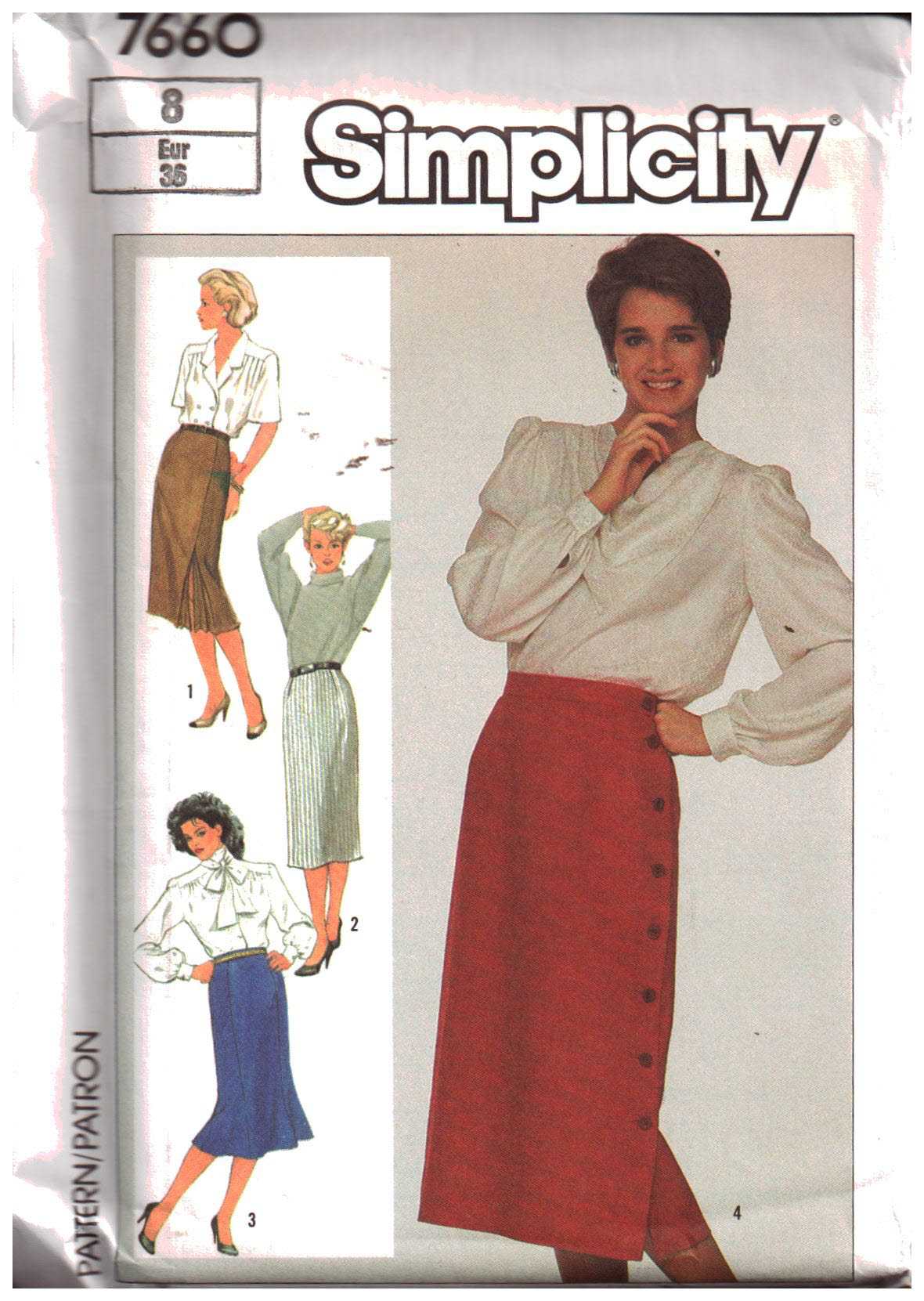 Simplicity 7660 Skirts Size: 8 or 10 or 12 or 14 or 16 Uncut Sewing Pattern