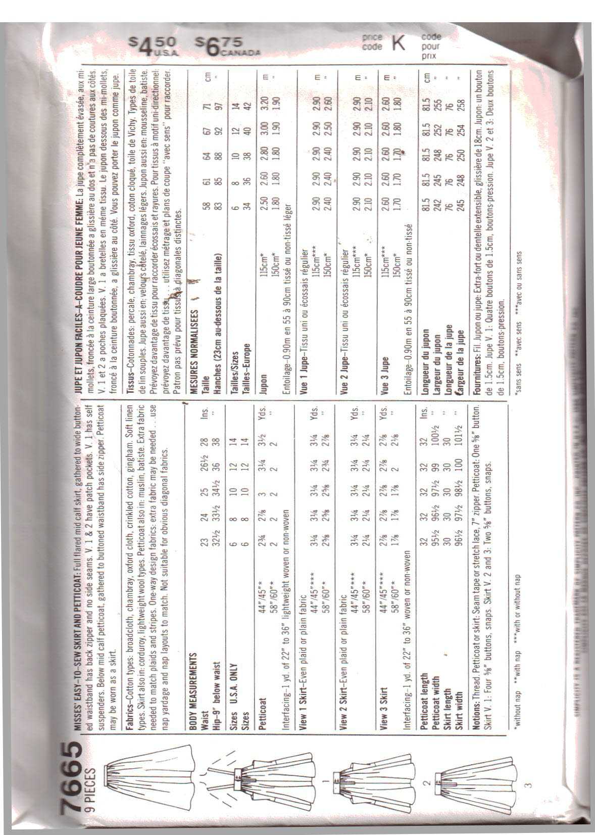 Simplicity 7665 Skirt, Petticoat Size: 10 Uncut Sewing Pattern - Image 2