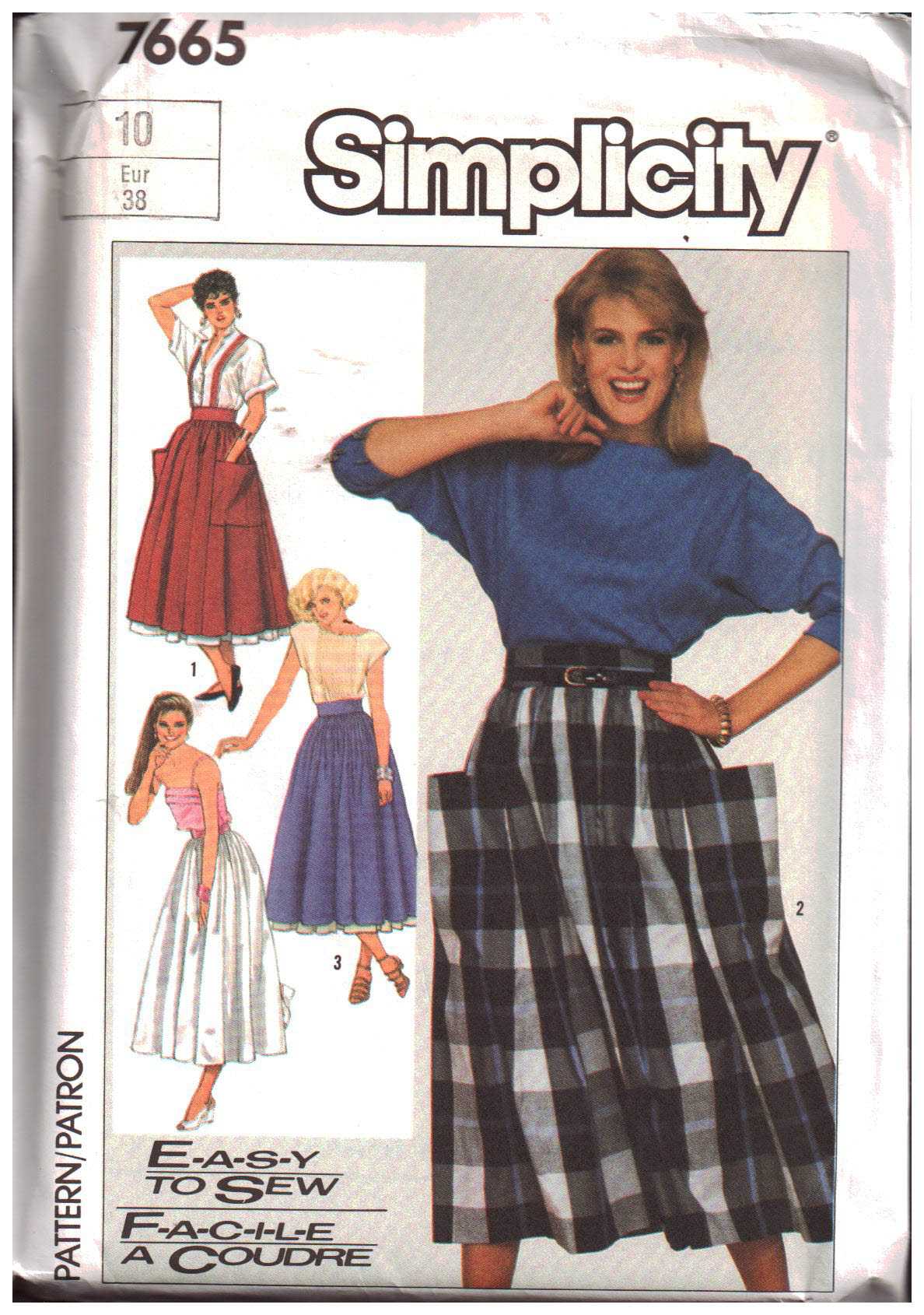Simplicity 7665 Skirt, Petticoat Size: 10 Uncut Sewing Pattern