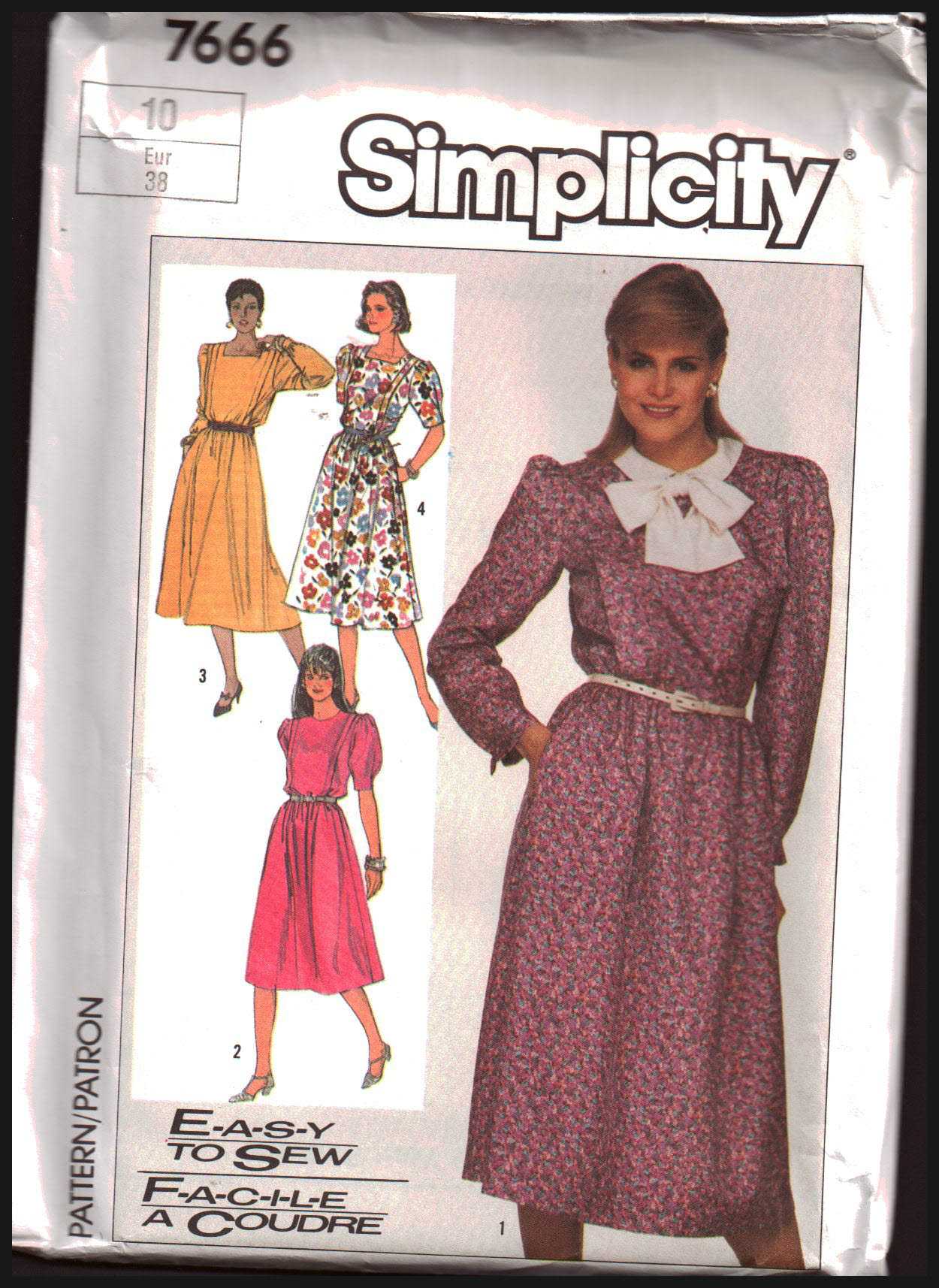 Simplicity 7666 Dress Size: 10 Uncut Sewing Pattern