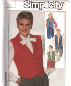 Simplicity 7669 Vests Size: 10 or 14 or 16 or 18/20 or 22/24 Uncut Sewing Pattern