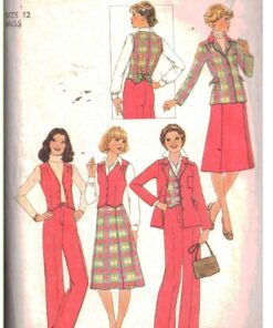 Simplicity 7999 Vest, Pants, Skirt, Jacket Size: 12 Used Sewing Pattern