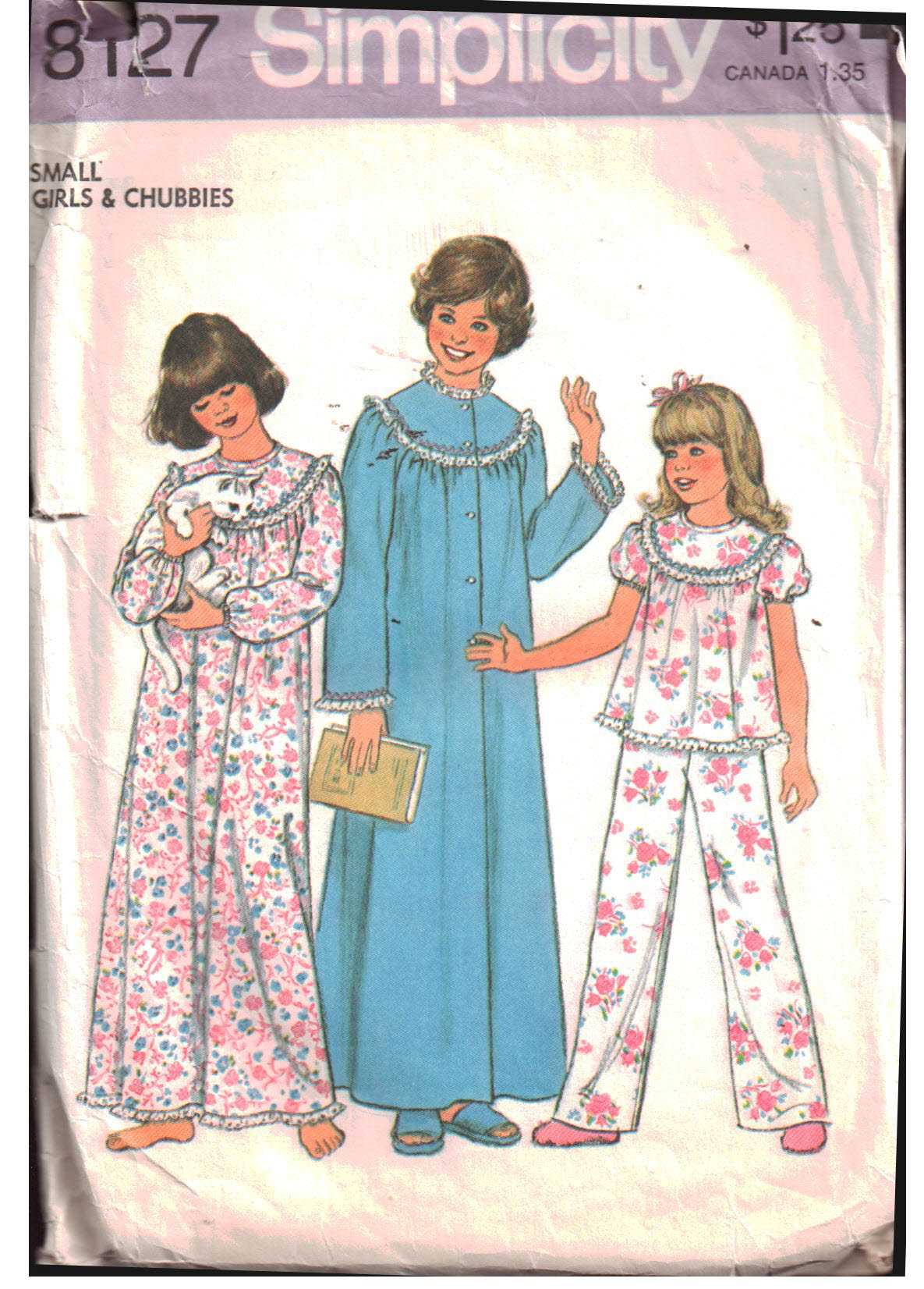 Simplicity 8127 Girls Nightgown, Pajamas Size: Breast 26 Used Sewing Pattern