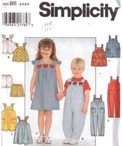 Simplicity 8194 Toddlers Sundress, Jumper, Top, Romper, Shorts Size: BB 3-6 Used Sewing Pattern