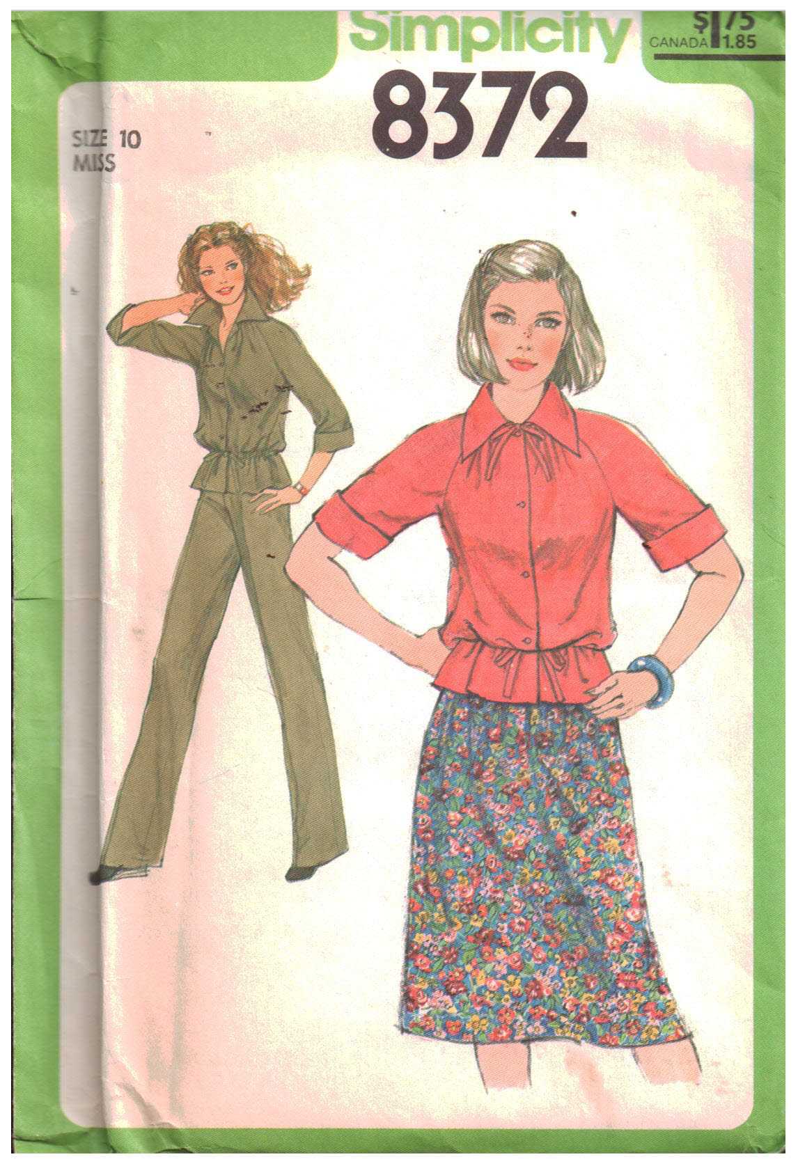 Simplicity 8372 Top, Skirt, Pants Size: 10 Uncut Sewing Pattern