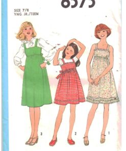 Simplicity 8373 Girl's Dress, Jumper Size: 7/8J Uncut Sewing Pattern