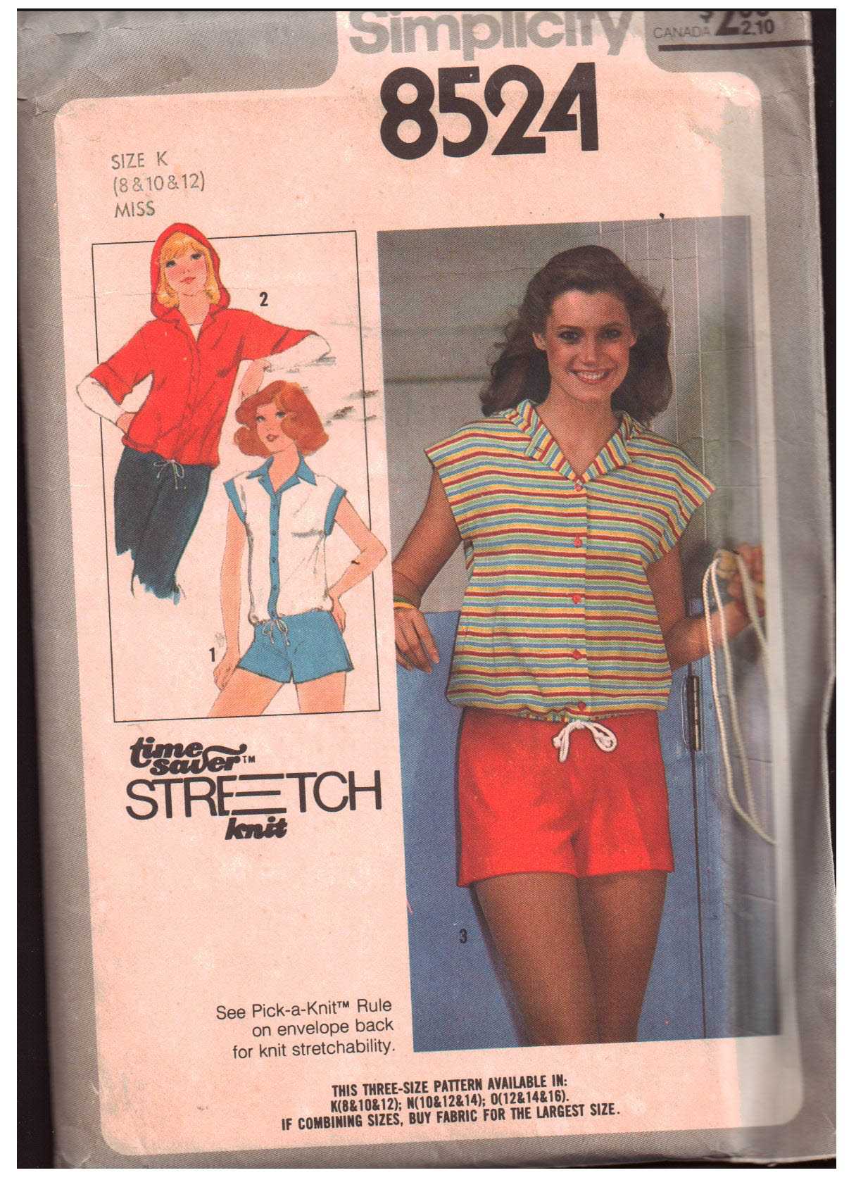 Simplicity 8524 Tops, Shorts Size: K 8-10-12 Uncut Sewing Pattern