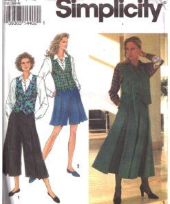 Simplicity 8556 Split Skirt, Shirt, Vest Size: R 14-18 Uncut Sewing Pattern