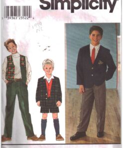 Simplicity 8966 Boys' Pants, Shorts, Vest, Jacket Size: HH 3-6 Used Sewing Pattern