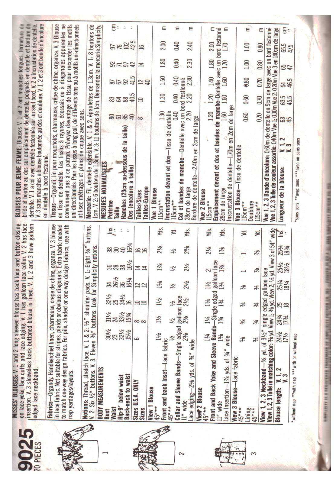 Simplicity 9025 Blouse Size: 10 Uncut Sewing Pattern - Image 2