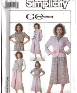 Simplicity 9316 Skirt, Blouse, Vest, Jacket Size: KK 8-14 Uncut Sewing Pattern
