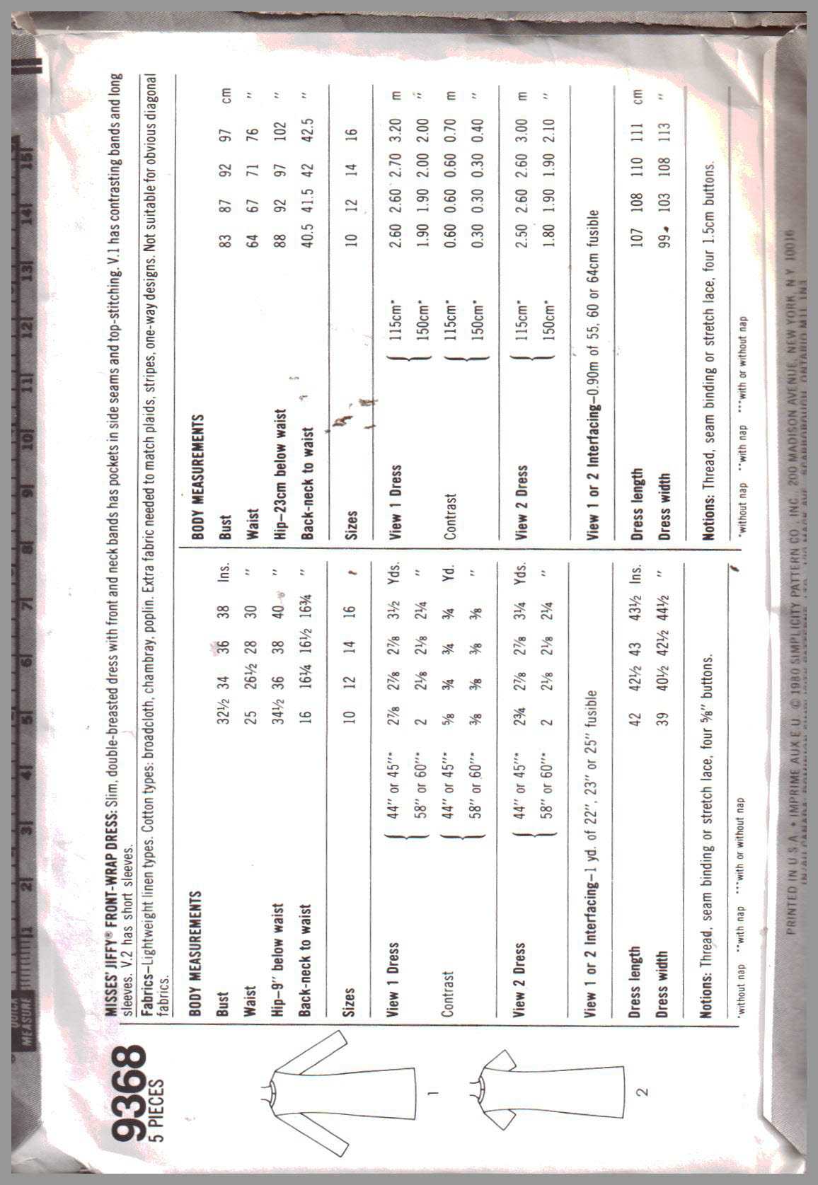 Simplicity 9368 Dress Size: 10Uncut Sewing Pattern - Image 2