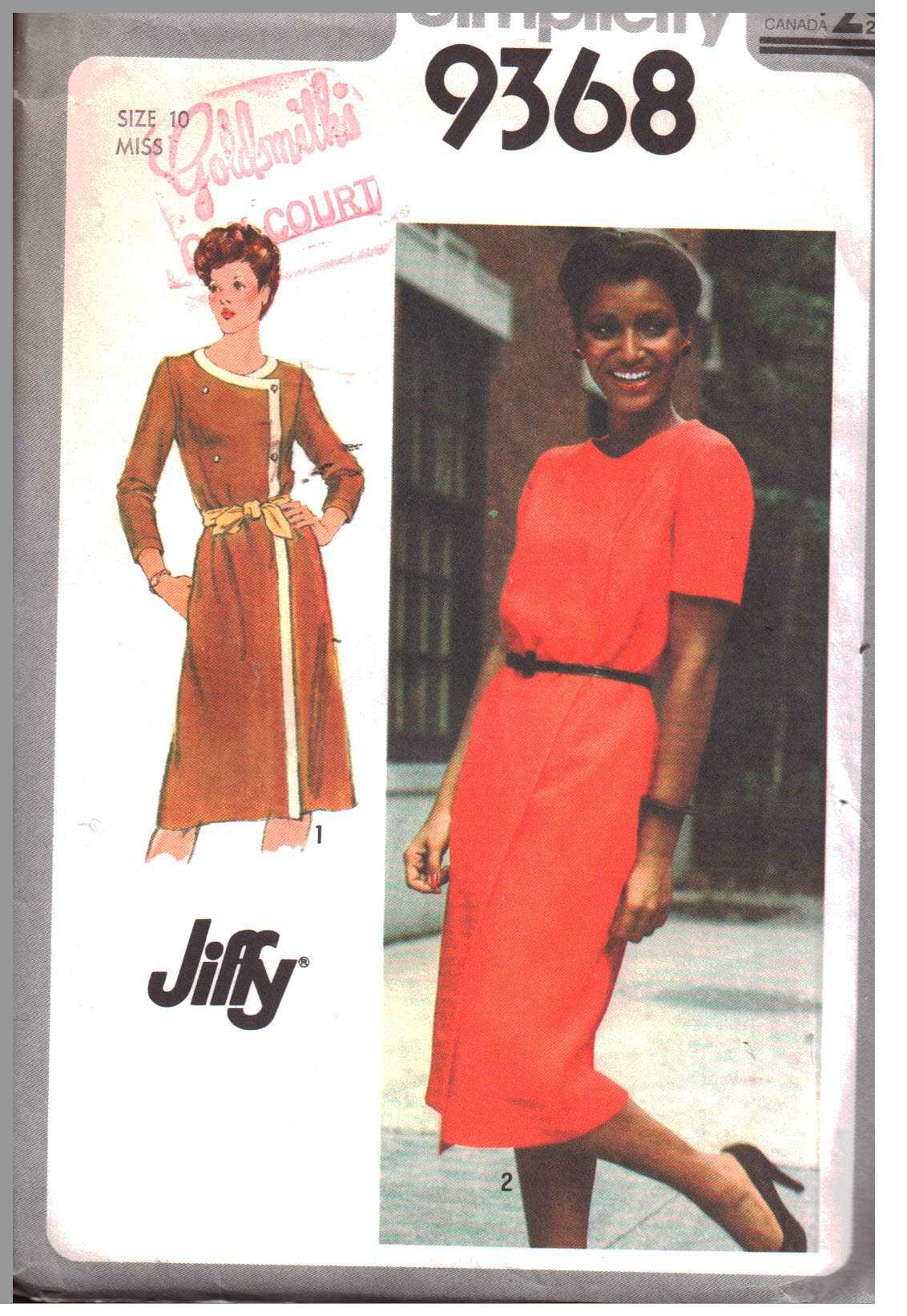 Simplicity 9368 Dress Size: 10Uncut Sewing Pattern