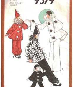 Simplicity 9579 Adult Costume - Clowns Size: 34 or 40-42 Used Sewing Pattern