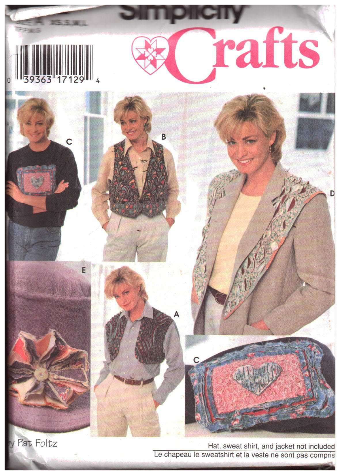 Simplicity 9762 Vest Shirt, Vest, Collar, Flower and Applique Size: A XS-L Uncut Sewing Pattern