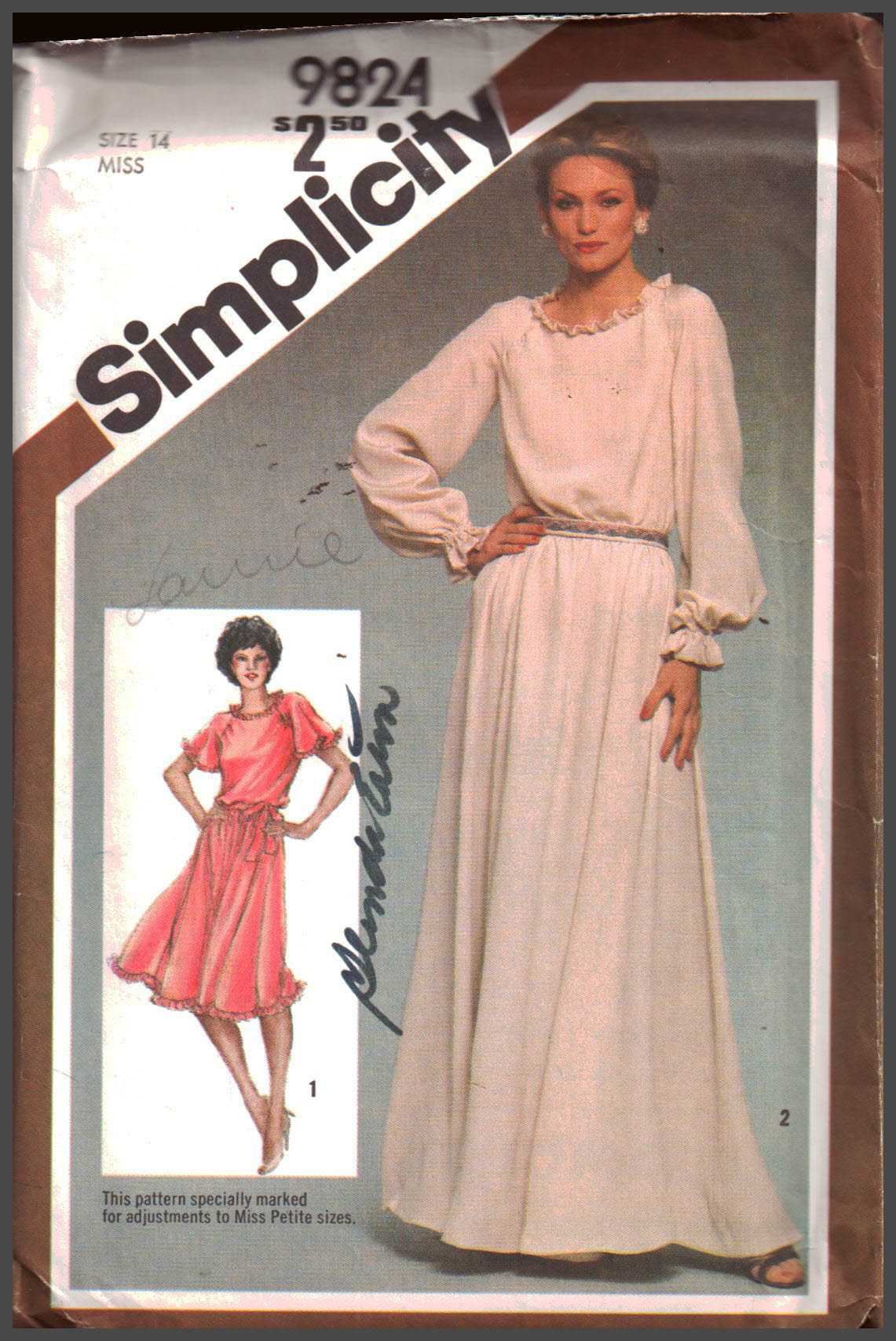 Simplicity 9824 Dress Size: 14 Uncut Sewing Pattern