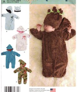 Simplicity J0205 Infant's Bunting, Hat Size: XXS-S Uncut Sewing Pattern
