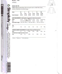 Alternative view of Simplicity L9718 Top Size: XS-XXL Uncut Sewing Pattern