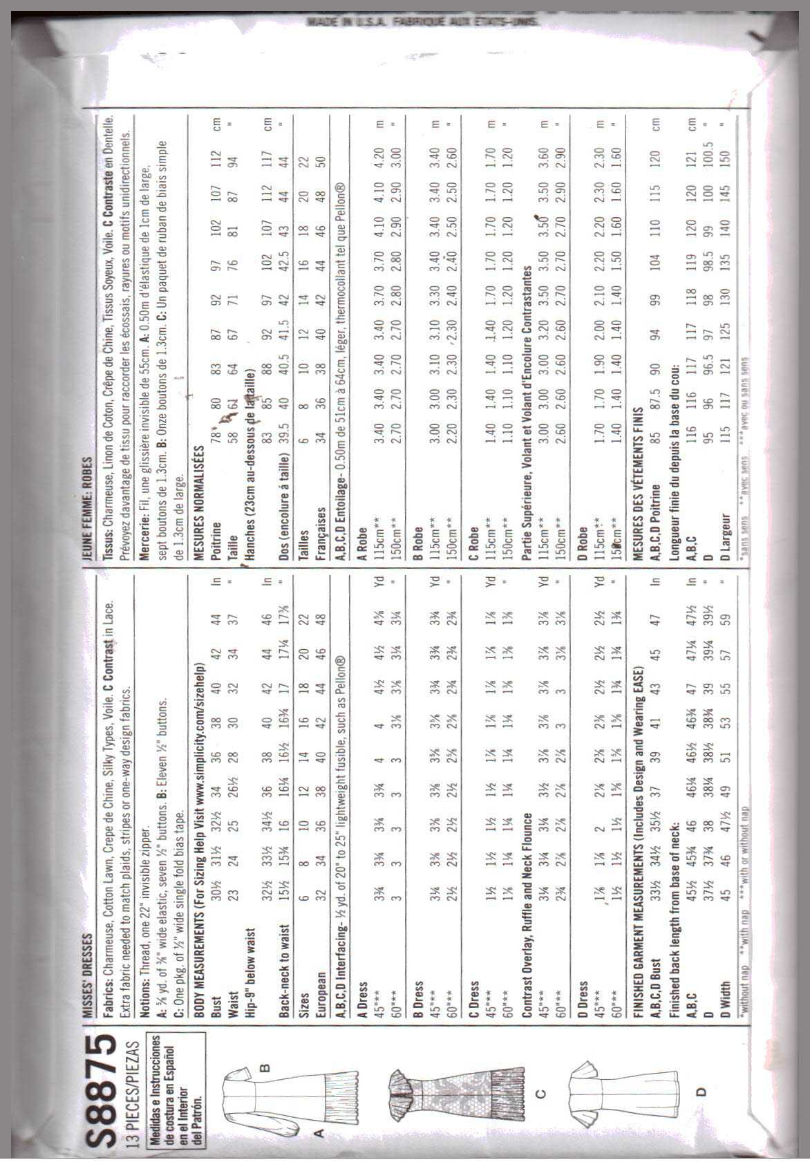 Simplicity S8875 Dress Size: 14-22 Uncut Sewing Pattern - Image 2