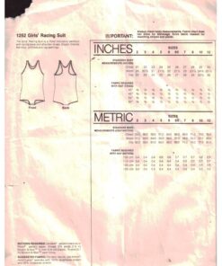 Stretch & Sew 1252 Girl's Swimsuit Size: 2-12 Uncut Sewing Pattern - Image 2