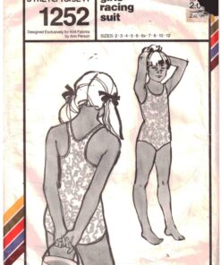 Stretch & Sew 1252 Girl's Swimsuit Size: 2-12 Uncut Sewing Pattern