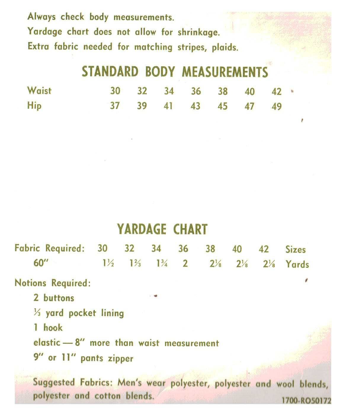 Stretch & Sew 1700 Men's Pants, Shorts Size: 30-42 Uncut Sewing Pattern - Image 2
