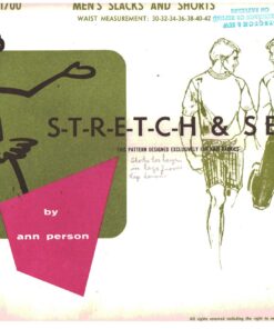 Stretch & Sew 1700 Men's Pants, Shorts Size: 30-42 Uncut Sewing Pattern
