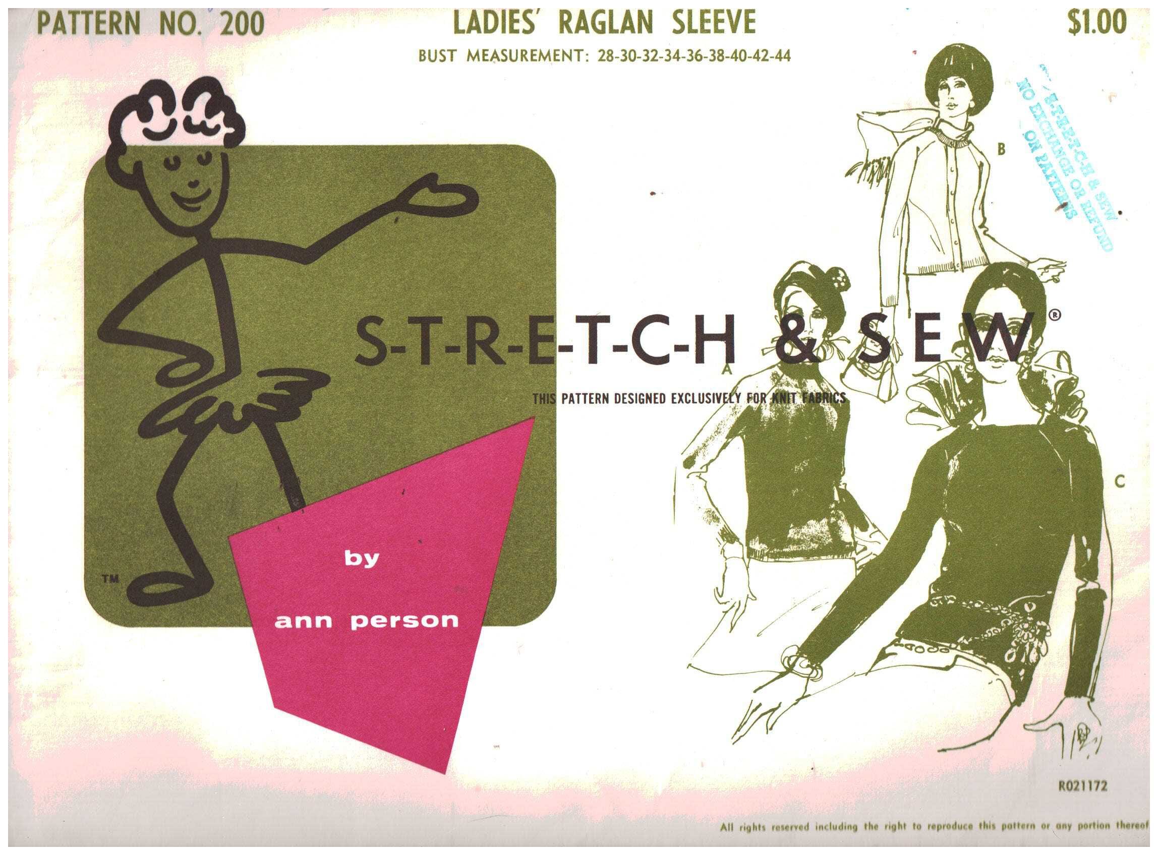 Stretch & Sew 300 Ladies Set-In Sleeve Size: 28-44 Uncut Sewing Pattern