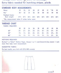 Stretch & Sew 420 Box Pleat Skirt Size: 30-46 Uncut Sewing Pattern - Image 2