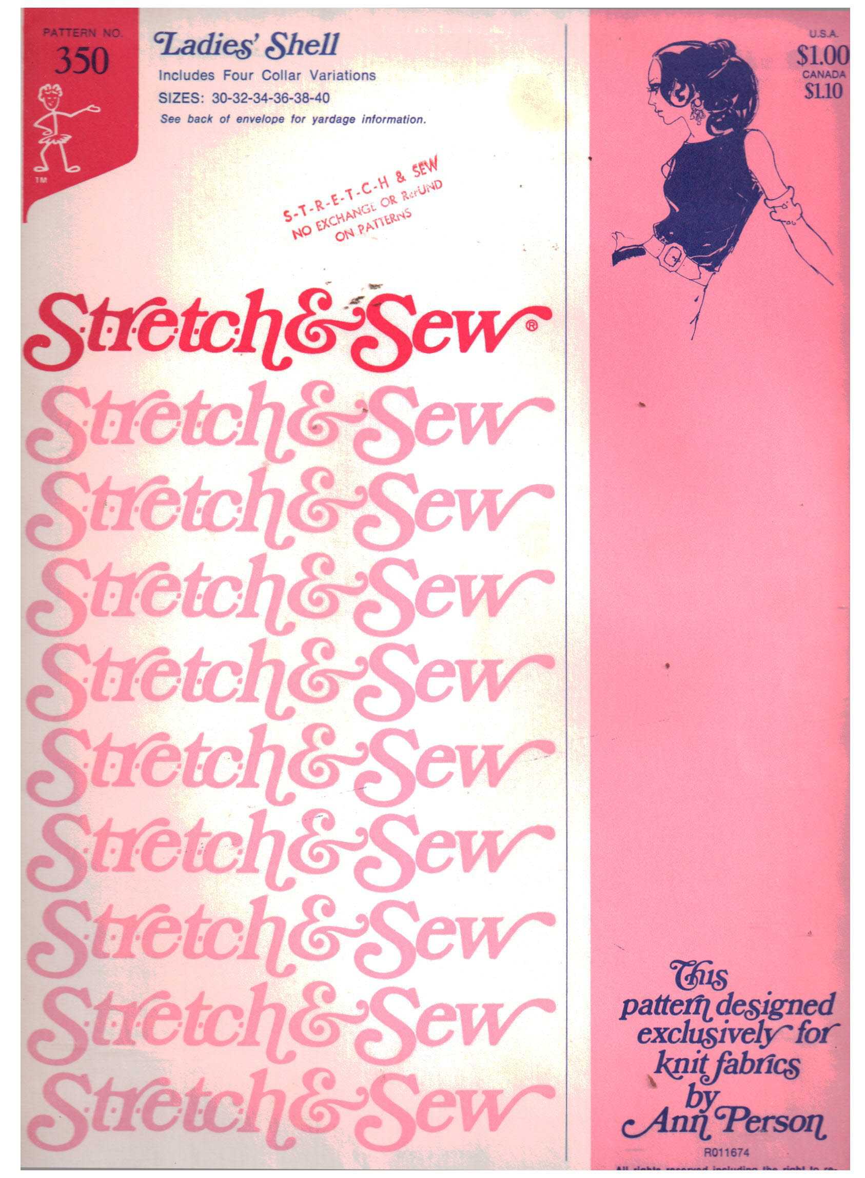 Stretch & Sew 350 Ladies Shell Size: 30-40 Uncut Sewing Pattern