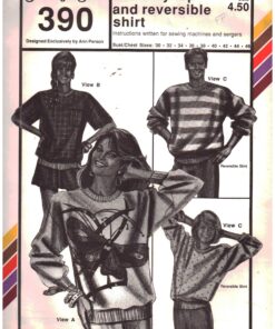 Stretch & Sew 390 Butterfly Top and Reversible Shirt Size: 30-46 Uncut Sewing Pattern