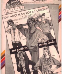 Stretch & Sew 5040 Dolman Top, Cardigan Size: 30-46 Uncut Sewing Pattern