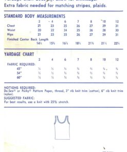 Stretch & Sew 863 Child's Tank Top Size: 2-12 Uncut Sewing Pattern - Image 2