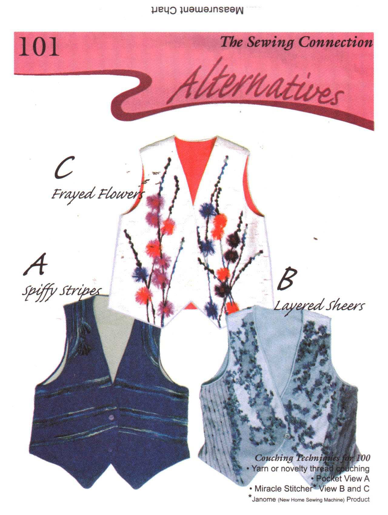 The Sewing Connection 101 Couching Techniques for 100 Uncut Sewing Pattern
