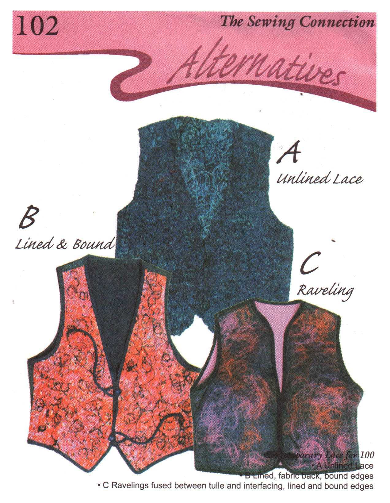 The Sewing Connection 102 Contemporary Lace for 100 Uncut Sewing Pattern