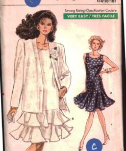 Vogue 7202 Dress, Jacket Size: 14-16-18 Used Sewing Pattern