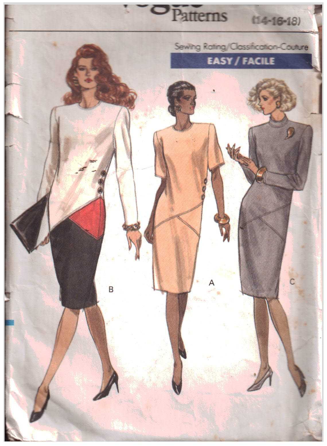 Vogue 7629 Dress Size: 14-16-18 Used Sewing Pattern