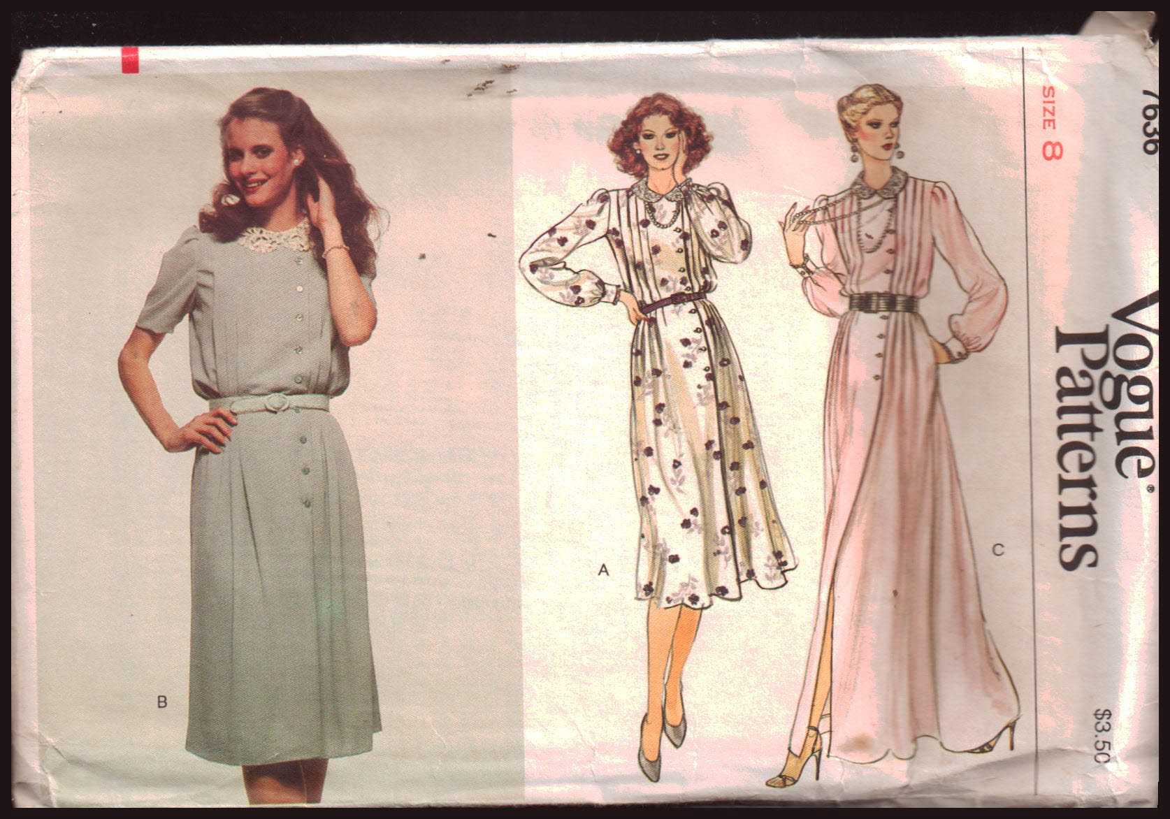 Vogue 7636 Dress Size: 7636 Used Sewing Pattern