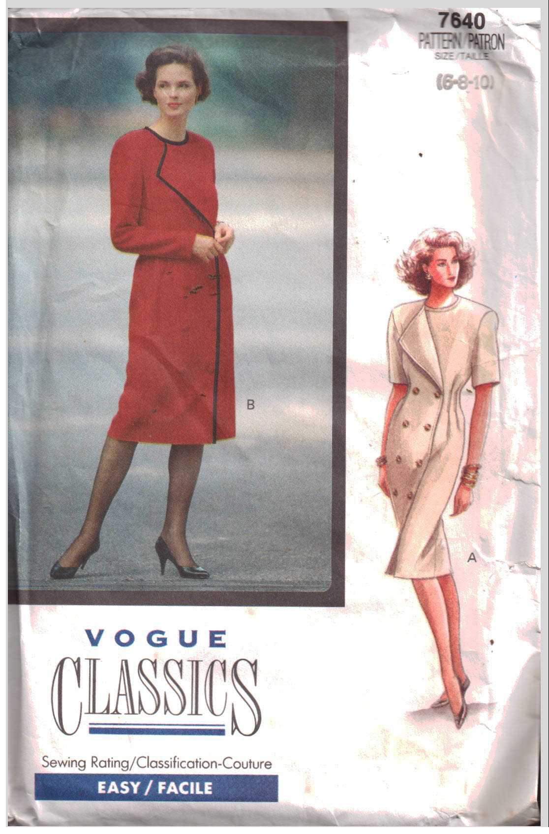 Vogue 7640 Dress Size: 6-8-10 Uncut Sewing Pattern