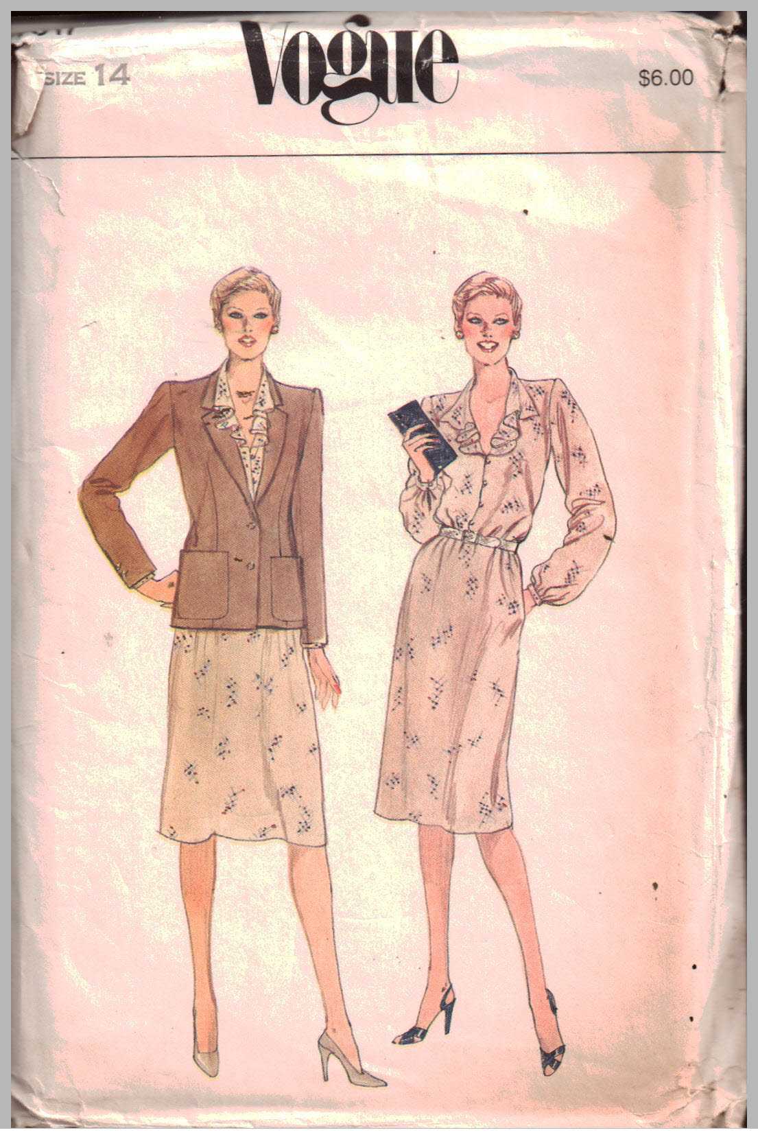 Vogue 7817 Dress, Jacket Size: 14 Used Sewing Pattern