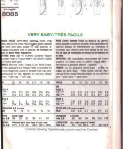 Alternative view of Vogue 8085 Dress Size: 8-10-12 Uncut Sewing Pattern