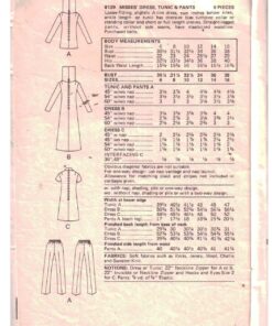 Alternative view of Vogue 8129 Dress, Tunic, Pants Size: 14 Bust 36 Hip 38 Used Sewing Pattern