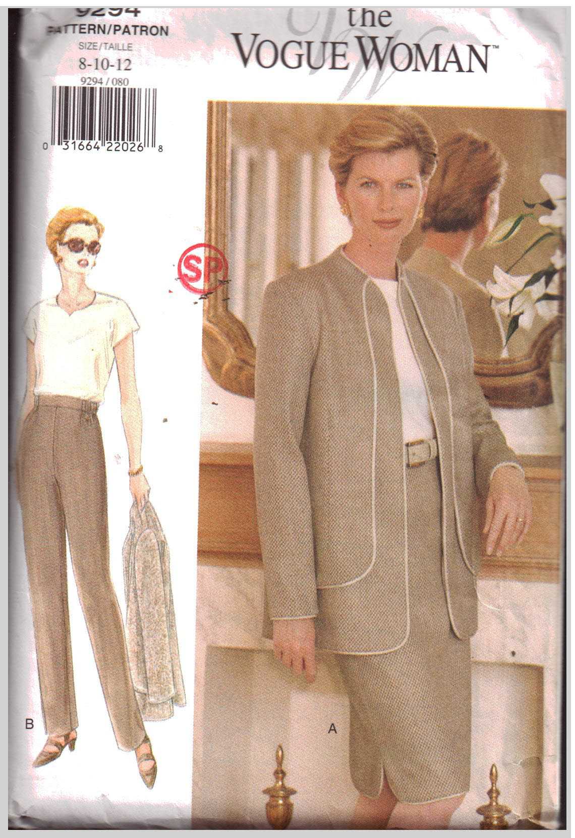 Vogue 9294 Jacket, Skirt, Pants Size: 8-10-12 Used Sewing Pattern